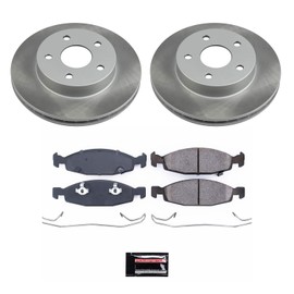 Power Stop SC2147 Front Brake Kit With Semi-Coated Brake Rotors and Ceramic Brake Pads & Hardware For Jeep Grand Cherokee 1999-2002 [Application Specific]