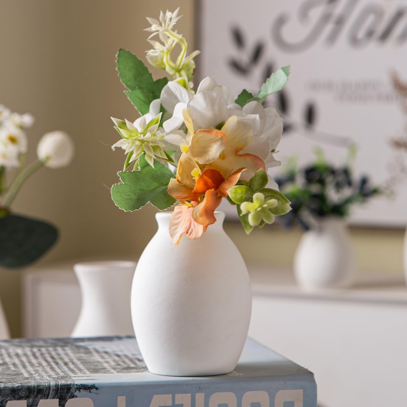 Sowlvenco Ceramic Bud Vase Set of 12, White Small Vases
