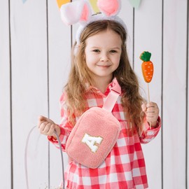 Parima Geschenke für Mädchen - Personalisierte Geschenke Mit Initiale Buchstaben L Kinder Geschenk für Töchter Teenager Mädchen Kinder Klein Plüsch Gürteltasche Umhängetasche