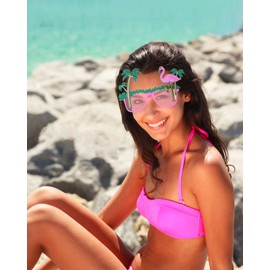 CARMELIT 2 PCS Flamingo Sunglasses Novelty Hawaiian Sunglasses Flamingo Glasses Funny Flamingo Party Props Summer Photo Booths