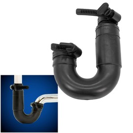 Fernco Qwik Trap Adapter Connects 1.25-inch or 1.5-inch Sink Tailpiece to 1.5-inch Tubular Trap Arm with EzyClamp Tool Free Bands