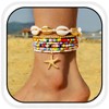 Zoestar Boho Layered Beaded Anklet Gold Starfish Ankle Bracelets Seashell