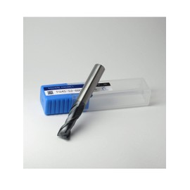 Tommy Global TG1005 Tungsten Carbide Square End Mill, Blade Diameter 0.2 inches (4 mm), Total Length 16.9 gal (50 L), 2 Blades, TiAlN Coat