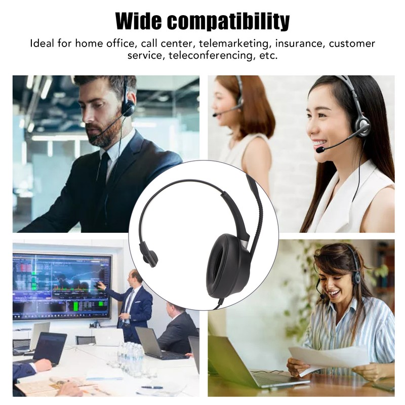 Telephone Headset Noise Cancelling Clear Chat USB Plug Computer Headphone
