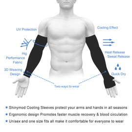 SHINYMOD Arm Sleeves for Men Women Warmers Tattoo Cover Up Sun UV Protect UPF 50