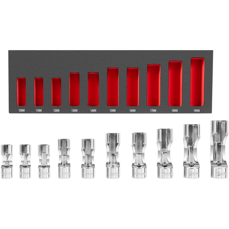 12030 Flare Nut Socket Set, 10pc, 10-19 mm 3/8" Drive