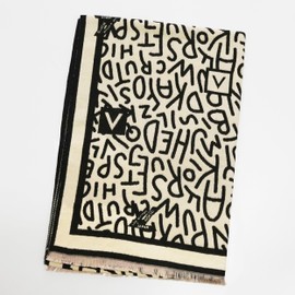 JERLA Cashmere Feel Scarf winter warm large soft Shawl wrap Scarf for women (Letter black)