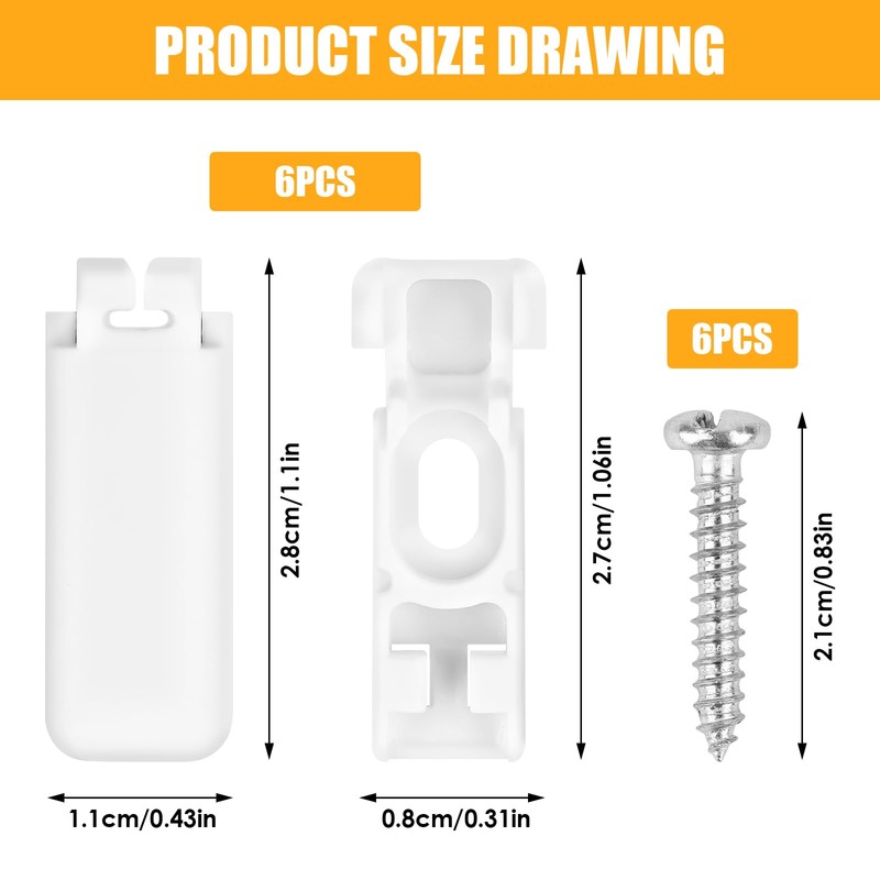 SUPRROW 6Kit 12 Stück Plissee Ersatzteile klemmträger