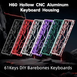 BOYI H60 Aluminum Keyboard Case, DIY 60% Mechanical Keyboard Shell, Compatible with Wooting60 Mad60 Win60 GH60, USB-C Port, Silver