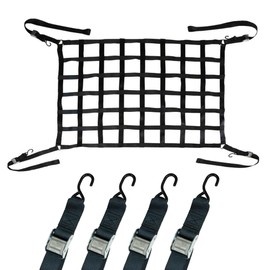 US Cargo Control Truck Bed Cargo Net, 5.5 Foot x 4.2 Foot, Heavy Duty Cargo Net for Pickup Truck Beds with S-Hooks and Cam Buckles, Ideal for Pickup Truck Beds and Trailers