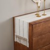 duduta White Macrame Table Runner 72 inches Long, Rustic Farmhouse