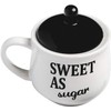 Set Sugar Bowl and Cream Server Holder Ceramic Black &