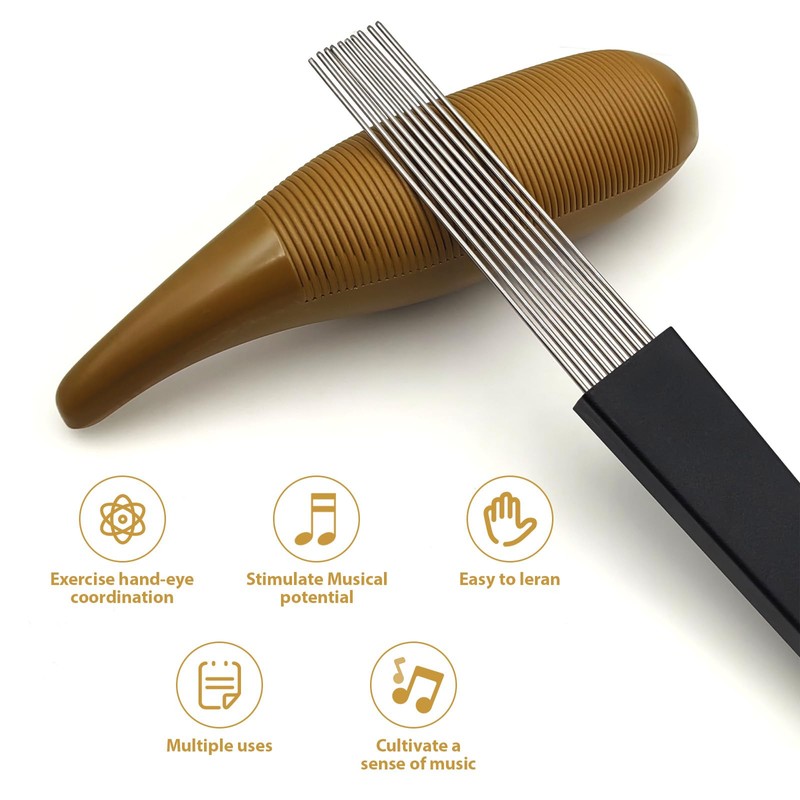xinyee Guiro Instrument with 1 Scraper Portable Fish Shaped Latin