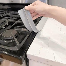 Silicone Stove Counter Gaps Cover, 2 Counts Kitchen Stove Counter Seams Filler, Easy To Clean Kitchen Appliance Parts for Oven, Dishwasher, Washing Machine, Dryer - Color: Grey, Specification: 25 inches-2pcs