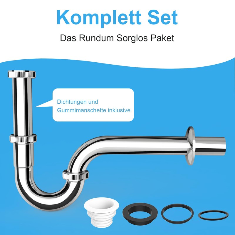 SURFOU Siphon Sink Drain Fitting G 1 1/4 Inch, Drain