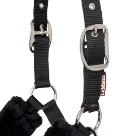 LeMieux Comfort Headcollar for Horses - Black/Grey - Soft Fleece Lining - Adjustable & Durable - X Full