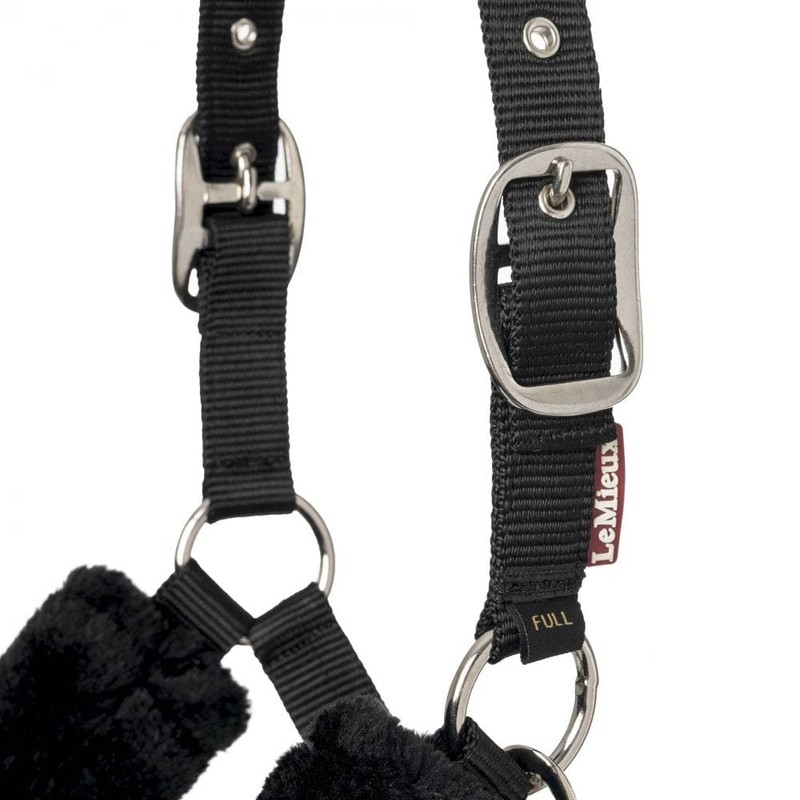 LeMieux Comfort Headcollar for Horses - Black/Grey - Soft Fleece
