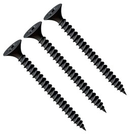 4.2 x 70 mm Drywall Black Screws, Plaster Hoods, Self-Tapping Phillips Countersunk Head, Fine Thread, Sharp Tip, Phosphate Screws for Plasterboard on Metal Bolts, Steel Profile (25 Pieces)