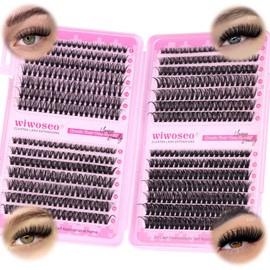 wiwoseo wiwoseo Cluster Eyelash Extensions 560pcs Lash Clusters Wipsy Cluster Lashes D Curl Eyelashes Clusters Individual Lashes DIY Lash Extensions Cluster Lashes Natural Look Eyelashes Clusters (8-16MM)