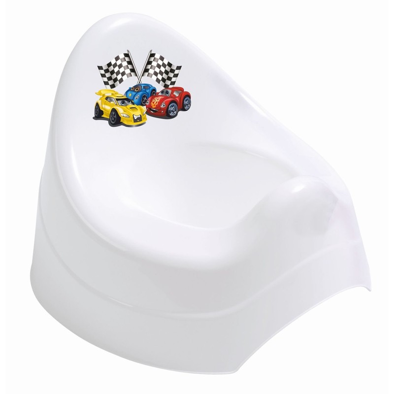 'Bieco Children's Toilet Seat White with Cars Theme Formula Race