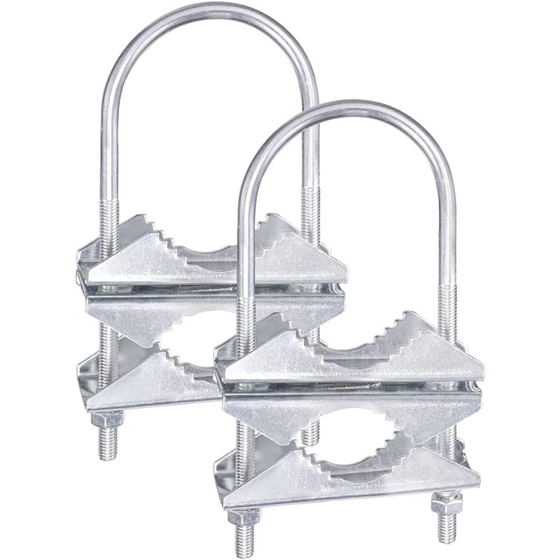 Ahvqevn 2 Sets Double Antenna Mast Clamp V Jaw Bracket