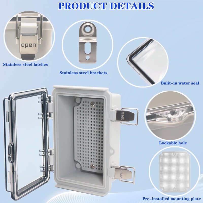 YETLEBOX Outdoor Waterproof Electrical Box Junction Box Weatherproof IP67 ABS