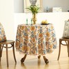 ISAENNE French Tablecloth for Round Tables,Linen Table Cloth with Yellow