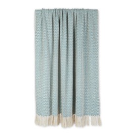 DII Chevron Hand Woven Cotton Throw Collection 50 x 60 cm Storm Blue