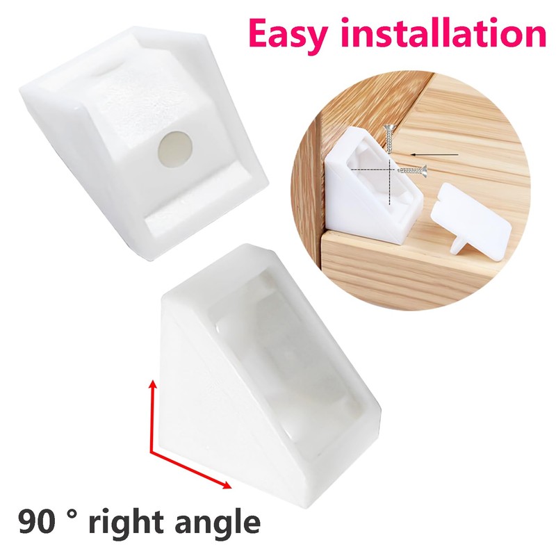 Ctyjia Pack of 20 Plastic Corner Braces, Angle Connectors, Cabinet