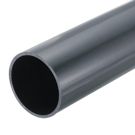 QUARKZMAN PVC Pipe Rigid Round Piping 54.7mm ID 60mm OD 8 Inch Length Dark Grey High Impact Resistance for Water Pipe Crafts Cable Sleeve