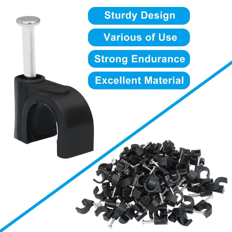 Dijedev 200Pcs Nail in Cable Clips, 7mm Cable Wire Clips,