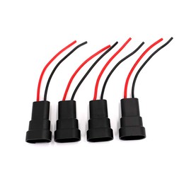 UTSAUTO 9005/9006/H10 Male Adapter Wiring Harness Sockets Wire for Headlights, Fog Lights Retrofit or Installing Cubic Pod Lights, Light Bar, Work Lamps, etc (Pack of 4)