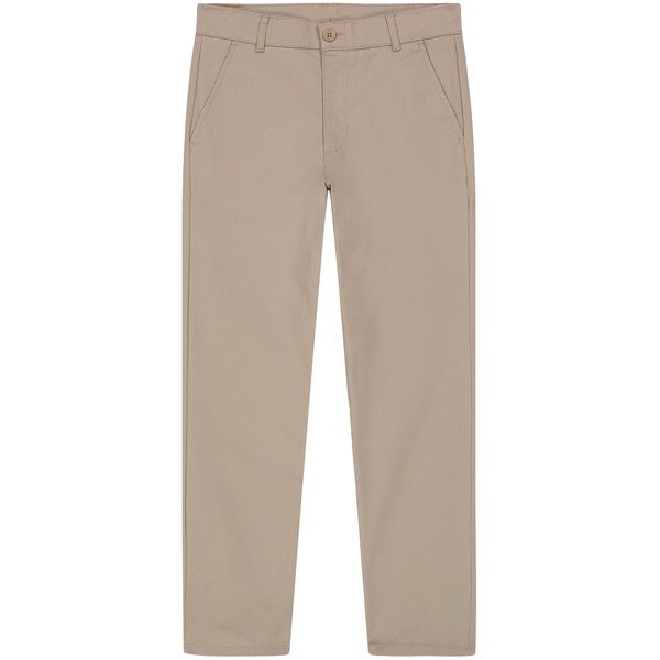 Nautica Boys' School Uniform Flat Front Twill Pant, Khaki, 14