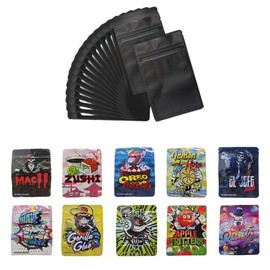 100 Bags, 1 Special Cartoon Pattern, Resealable Candy Bags, Gummies Bags, 5 x 4 Inch Storage Baggies, Treat Bags, Cookie Bag (white)