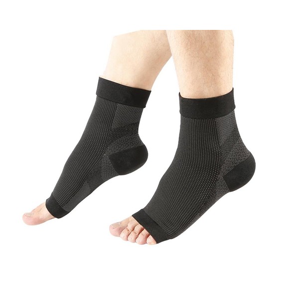 Foot Compression Sleeves (1 Pair) Best Plantar Fasciitis Socks for Men & Women Heel Arch Support/ Ankle Sock (Large/X-Large)