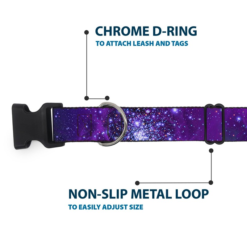 Buckle Down Plastic Clip Collar - Galaxy Blues/Purples - 1/2"