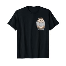 Hedgehog in the chest pocket. Funny hedgehog T-Shirt