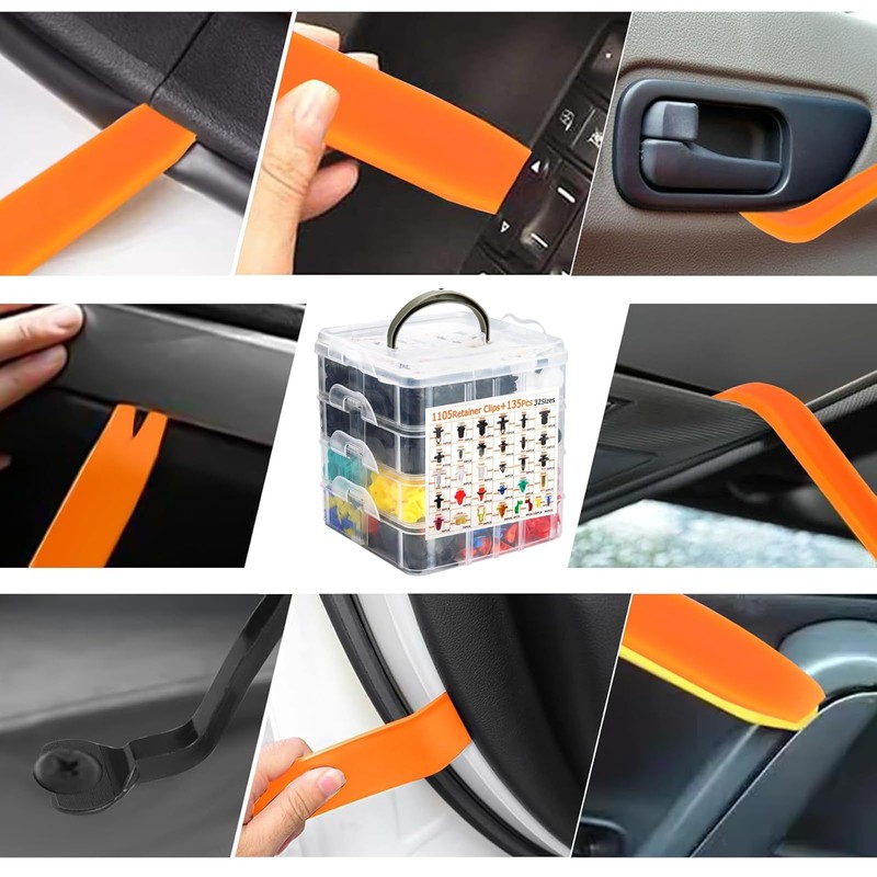 1240Pcs Car Retainer Clips & Fasteners Kit – 32 Universal