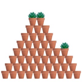 vensovo 48 Pcs 2" Tiny Terracotta & Terra Cotta Pots with Drainage - Small Mini Clay Ceramic Pottery Planter Ideal for Indoor/Outdoor Plants, Crafts, Wedding Favors