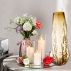 Set of 6 Pillar Candles with Clear Glass Cylinder Vases