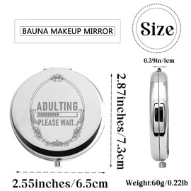 BAUNA 18th Birthday Gifts Adulting Please Wait Loading Progress Birthday Gift 18 Years Old Birthday Compact Mirror (Wait Adulting CMS)