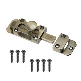 Casoter Antique Bronze Door Bolt L ock 3 Inch Brass Door Sliding Barrel Latch L ock, Heavy Duty Security with Mounting Screws for Garden Gate Shed Securing Internal External Doors Window