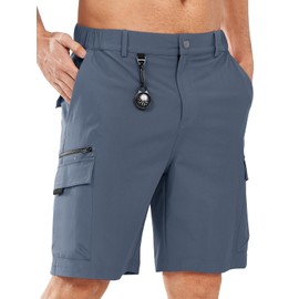 NORTHYARD Men's Cargo Hiking Shorts 9" Lightweight Outdoor Tactical Work Camping Sport Golf Casual Travel Fishing Multipocket COOLGREY M