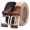 BULLIANT Belt for Men 2Pack,Mens Gift Stretch Braided Web Belt