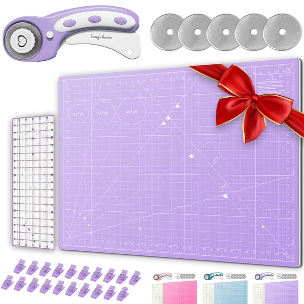 Rotary Cutter Set - Quilting Kit incl. 45mm Fabric Cutter,