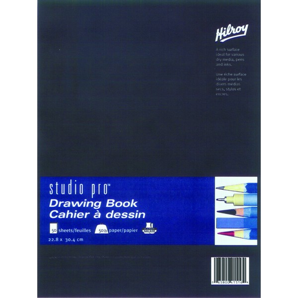 Hilroy Studio Pro Drawing Book, 9 X 12 Inches, 50 Pound Acid Free Paper, 50 Sheets (41516)