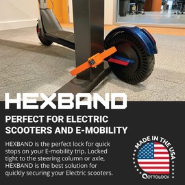 OTTOLOCK HEXBAND Lightweight, Extra Tough Combination Bike Lock | Steel & Kevlar | Ideal for Cycling, E-Mobility, & Outdoor Gear (Grey, 60 Inch)