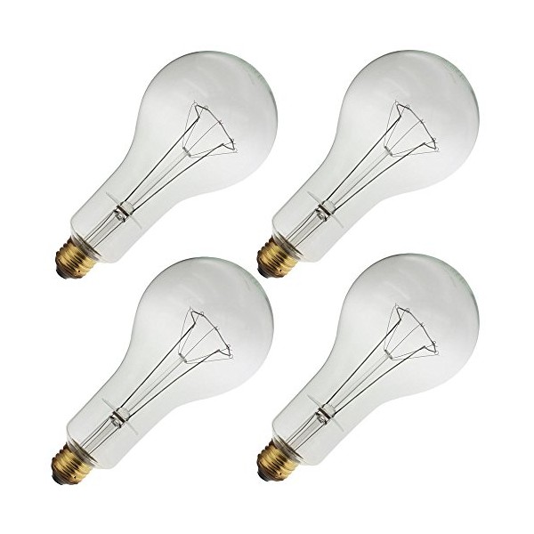 Industrial Performance 300PS30/CL 130V, 300 Watt, PS30, Medium Screw (E26) Base Light Bulb (4 Bulbs)