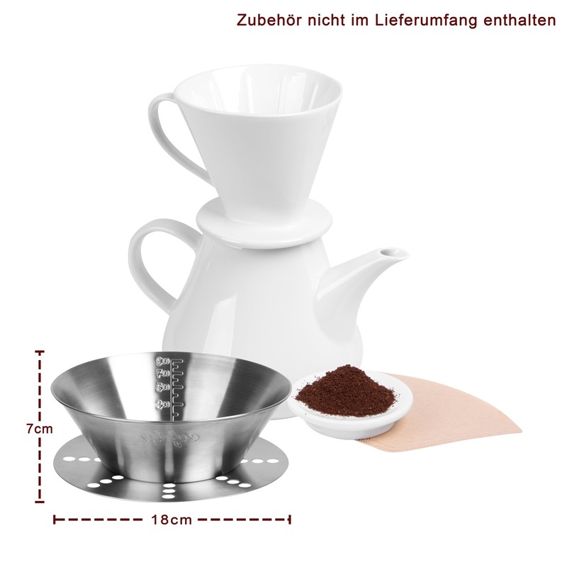 Cafeta Brewing aid for hand-brewed filter coffee, dishwasher-safe, 100% stainless