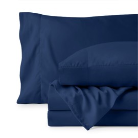 Ivy Union Twin Extra Long Sheet Set - Breathable & Cooling Sheets - Extra Soft, Easy-Fit Bed Sheets - Deep Pockets - Bedding Sheets & Pillowcases (Twin XL, Dark Blue)